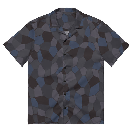 Lozenge Aircraft Night CAMO Unisex Short-Sleeve Button Shirt - 2XS - Button-Up