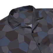Lozenge Aircraft Night CAMO Unisex Short-Sleeve Button Shirt - Button-Up
