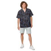 Lozenge Aircraft Night CAMO Unisex Short-Sleeve Button Shirt - Button-Up