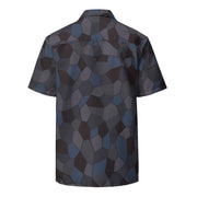 Lozenge Aircraft Night CAMO Unisex Short-Sleeve Button Shirt - Button-Up