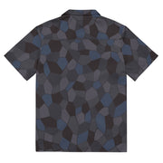 Lozenge Aircraft Night CAMO Unisex Short-Sleeve Button Shirt - Button-Up