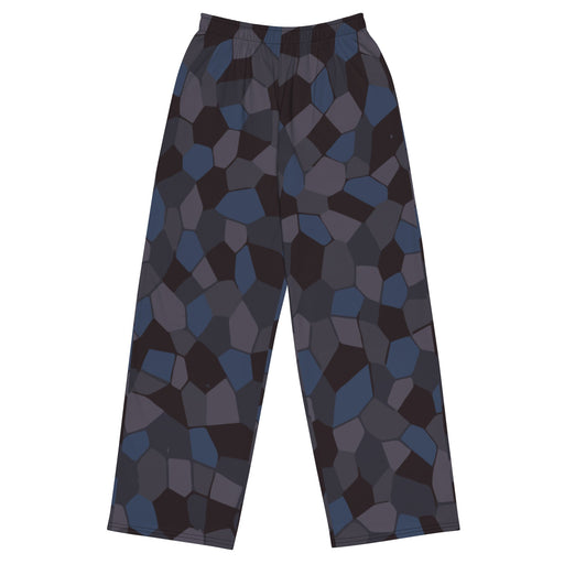 Lozenge Aircraft Night CAMO Unisex Wide-Leg Leisure Pants - 2XS - Pant