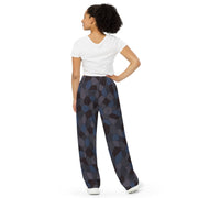 Lozenge Aircraft Night CAMO Unisex Wide-Leg Leisure Pants - Pant