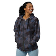 Lozenge Aircraft Night CAMO Unisex Zip Hoodie