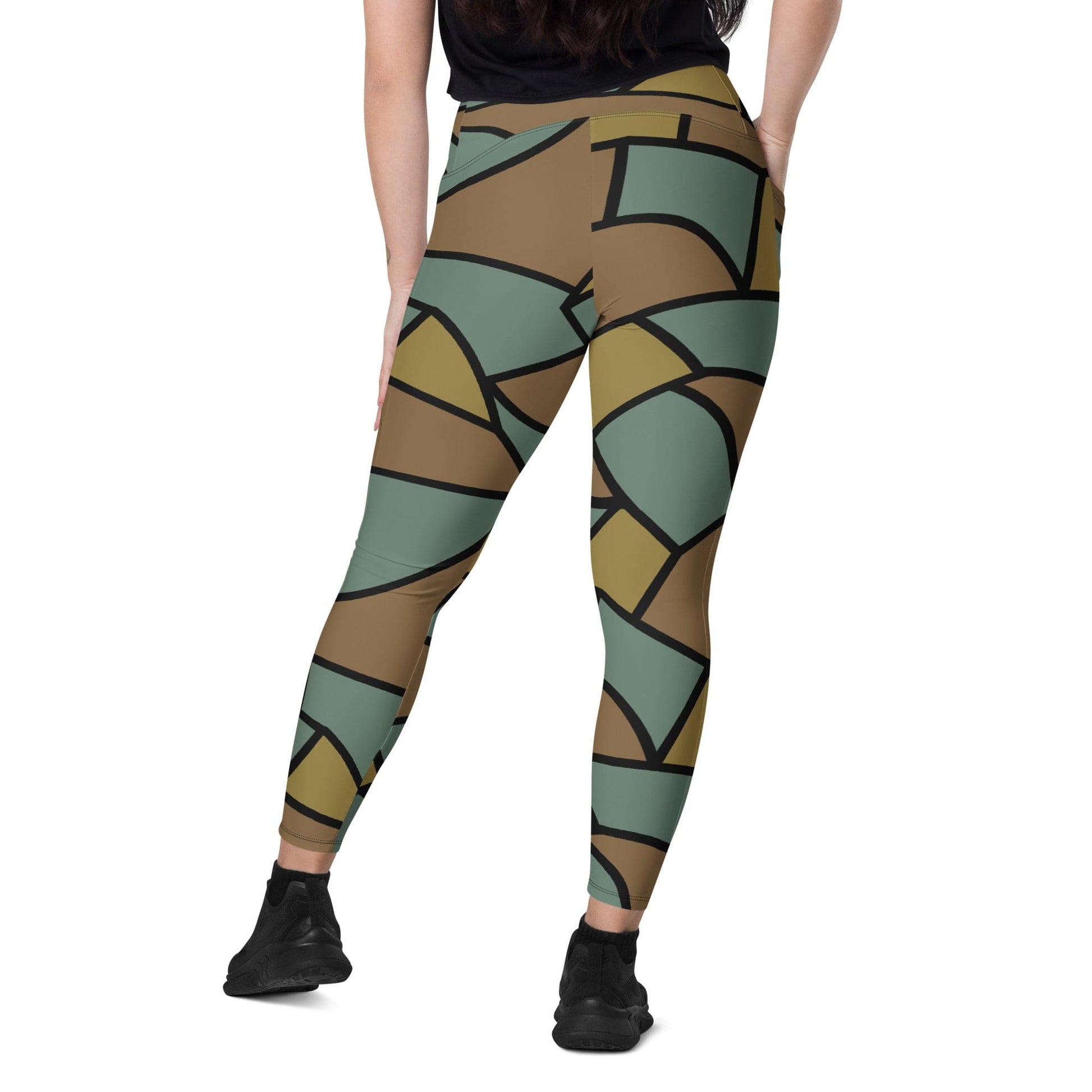 German WW1 Turtle Shell Trench Stahlhelm CAMO Leggings with pockets - Womens With Pockets