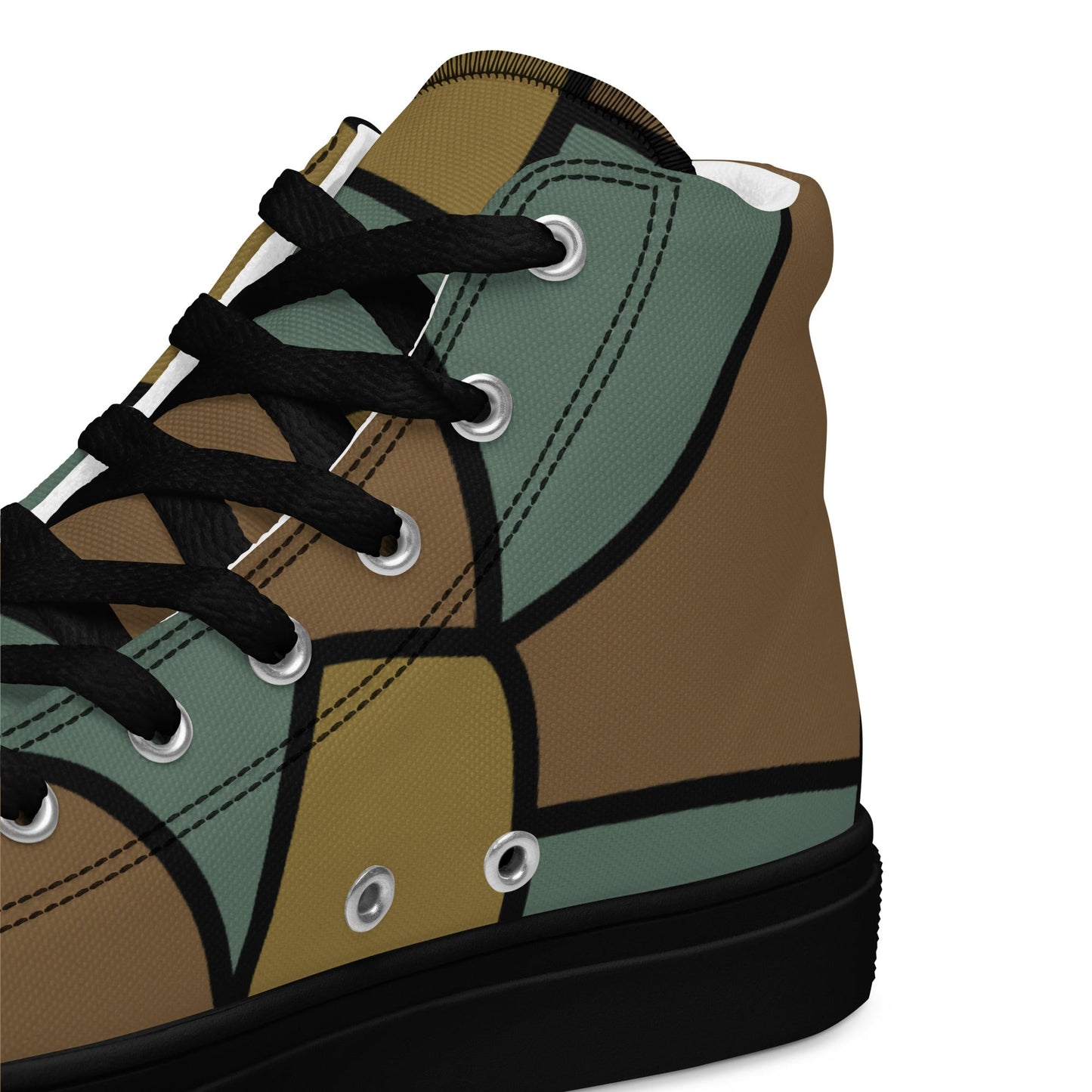 German WW1 Turtle Shell Trench Stahlhelm CAMO Mens high top canvas shoes - High Top Canvas Shoes