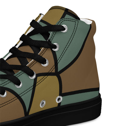German WW1 Turtle Shell Trench Stahlhelm CAMO Mens high top canvas shoes - High Top Canvas Shoes