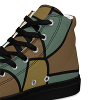 German WW1 Turtle Shell Trench Stahlhelm CAMO Men’s high top canvas shoes