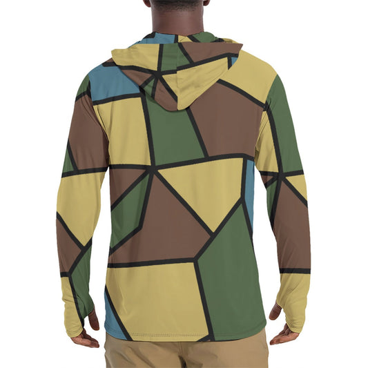 German WW1 Turtle Shell Trench Stahlhelm CAMO Mens Sunscreen Sports Hoodie With Thumb Holes