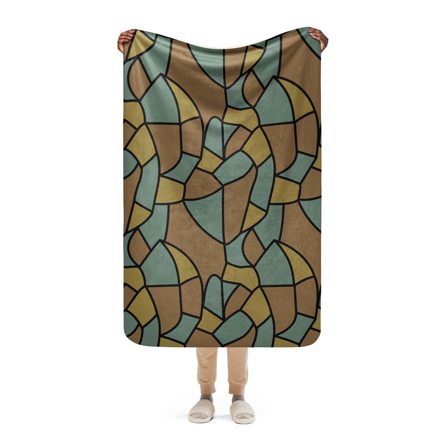 German WW1 Turtle Shell Trench Stahlhelm CAMO Sherpa blanket - 37″×57″ - Blanket