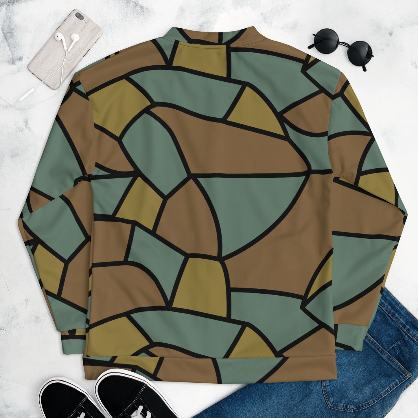 German WW1 Turtle Shell Trench Stahlhelm CAMO Unisex Bomber Jacket - Jackets