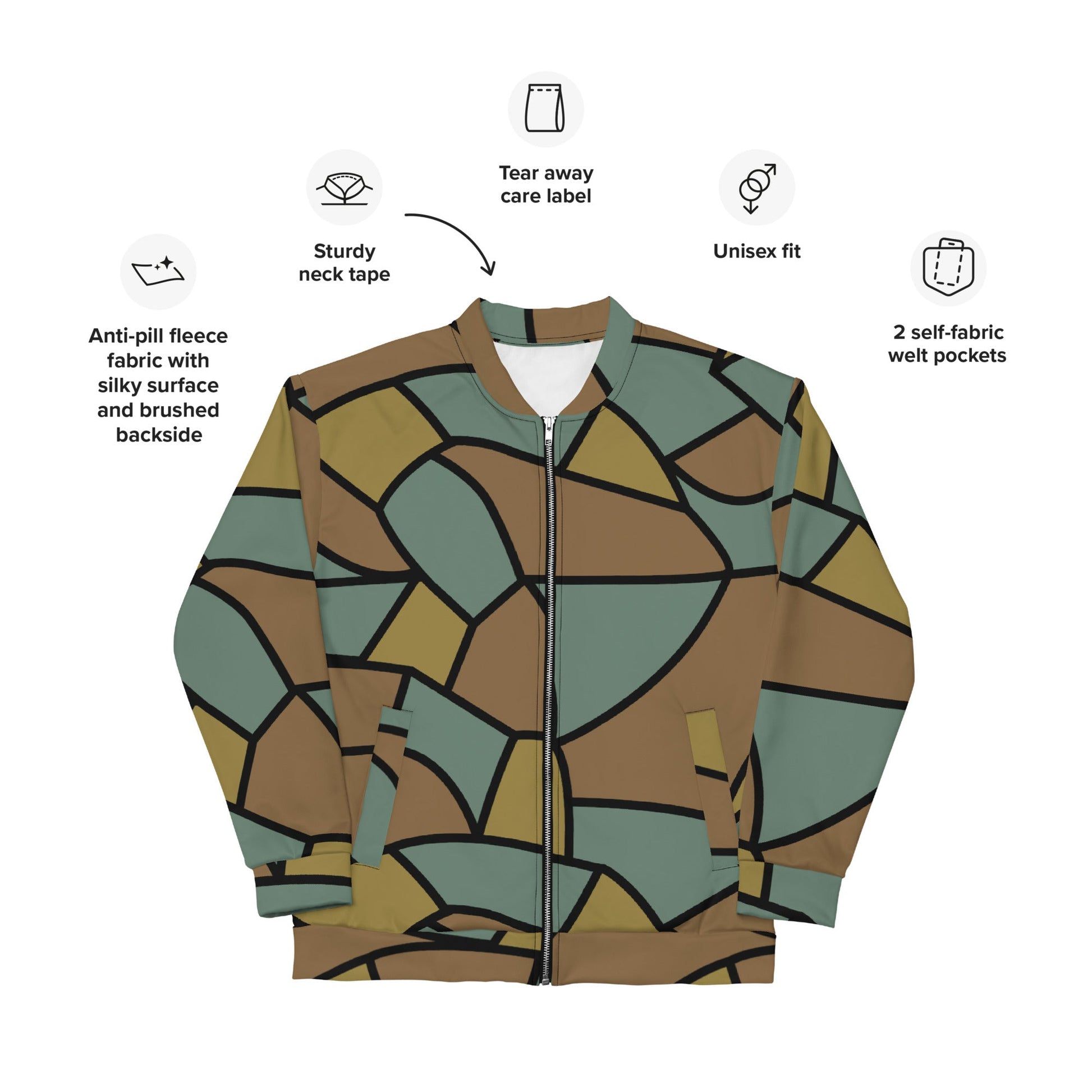 German WW1 Turtle Shell Trench Stahlhelm CAMO Unisex Bomber Jacket - Jackets