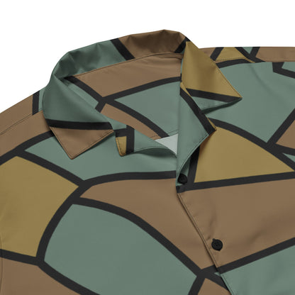 German WW1 Turtle Shell Trench Stahlhelm CAMO Unisex button shirt - Button Shirt