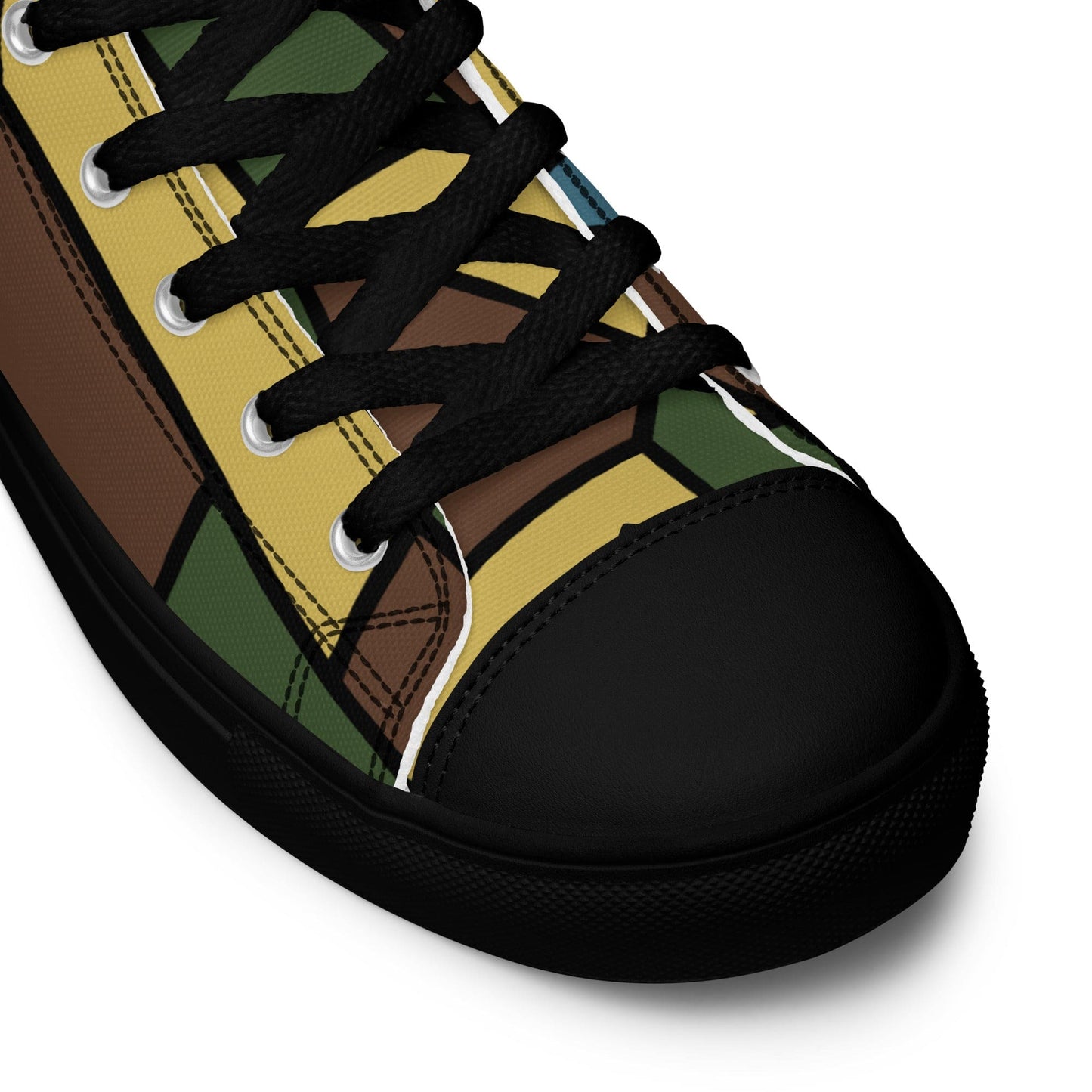 German WW1 Turtle Shell Trench Stahlhelm v2 CAMO Men’s high top canvas shoes - Mens High Top Canvas Shoes