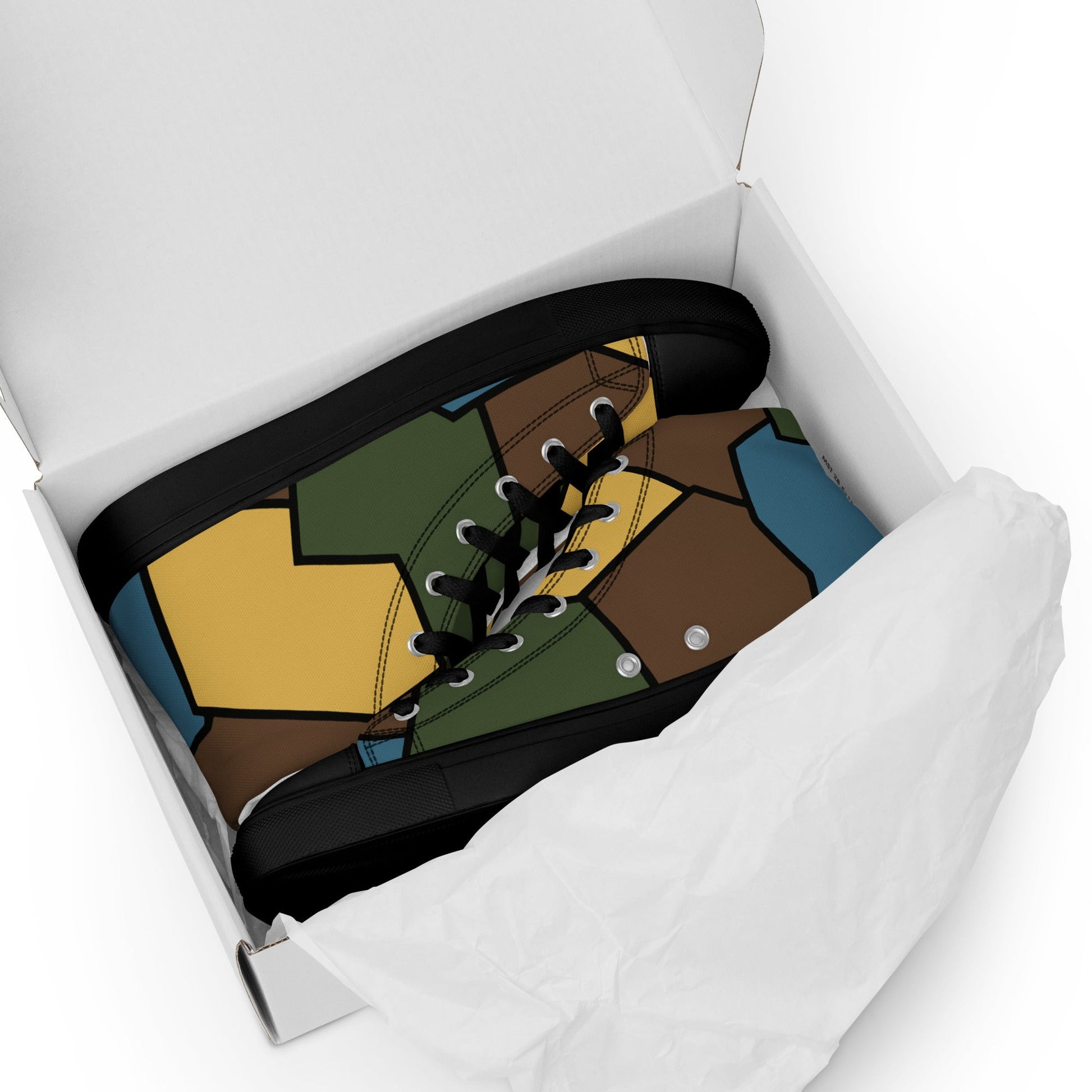 German WW1 Turtle Shell Trench Stahlhelm v2 CAMO Mens High-Top Canvas Shoes