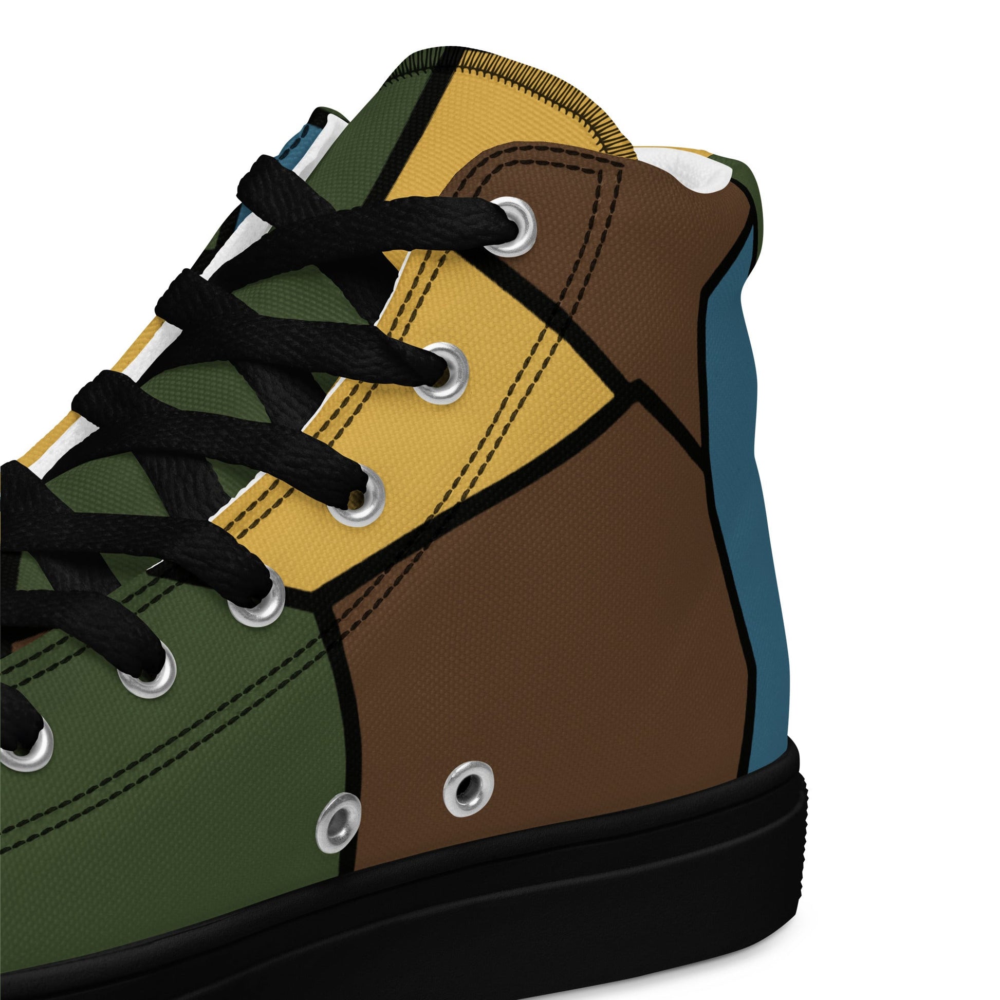 German WW1 Turtle Shell Trench Stahlhelm v2 CAMO Mens High-Top Canvas Shoes