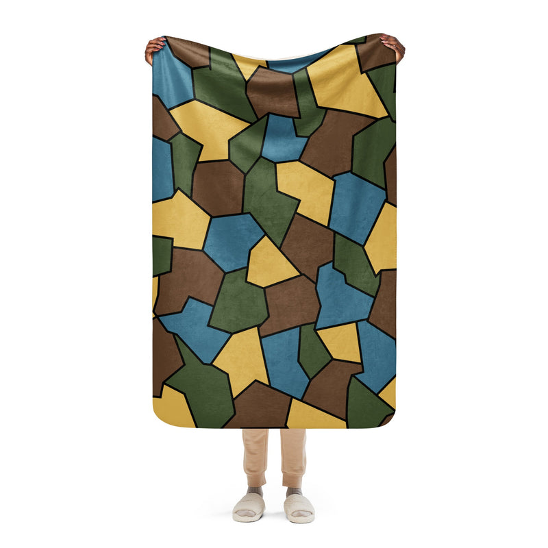 Turtle Shell Stahlhelm Sky CAMO Sherpa Blanket - 37″×57″