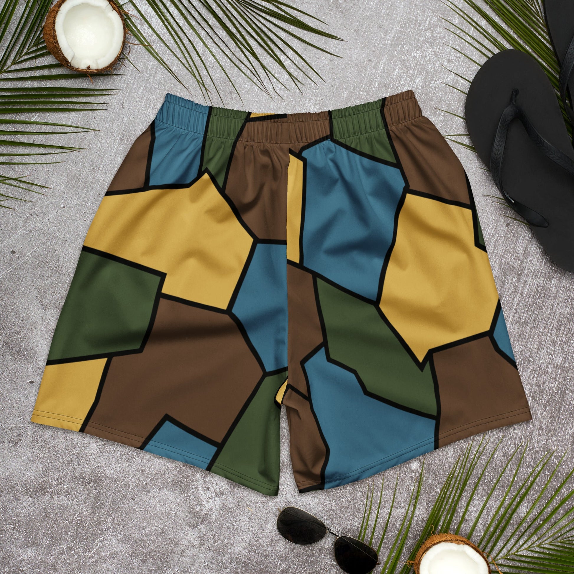 German WW1 Turtle Shell Trench Stahlhelm v2 CAMO Unisex Athletic Long Shorts
