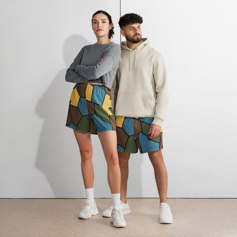 Turtle Shell Stahlhelm Sky CAMO Unisex Athletic Long Shorts