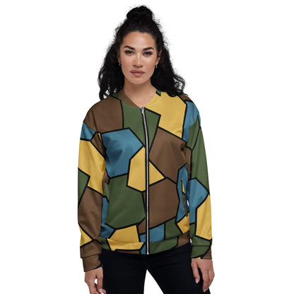 German WW1 Turtle Shell Trench Stahlhelm v2 CAMO Unisex Bomber Jacket