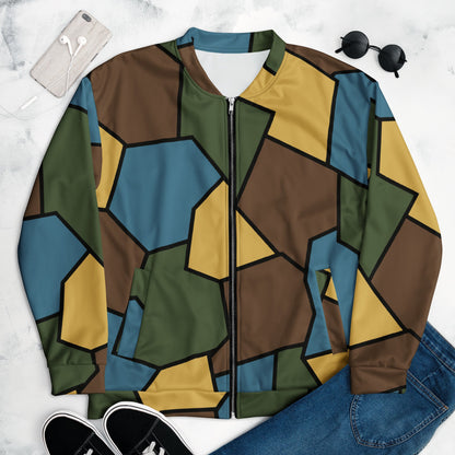 German WW1 Turtle Shell Trench Stahlhelm v2 CAMO Unisex Bomber Jacket
