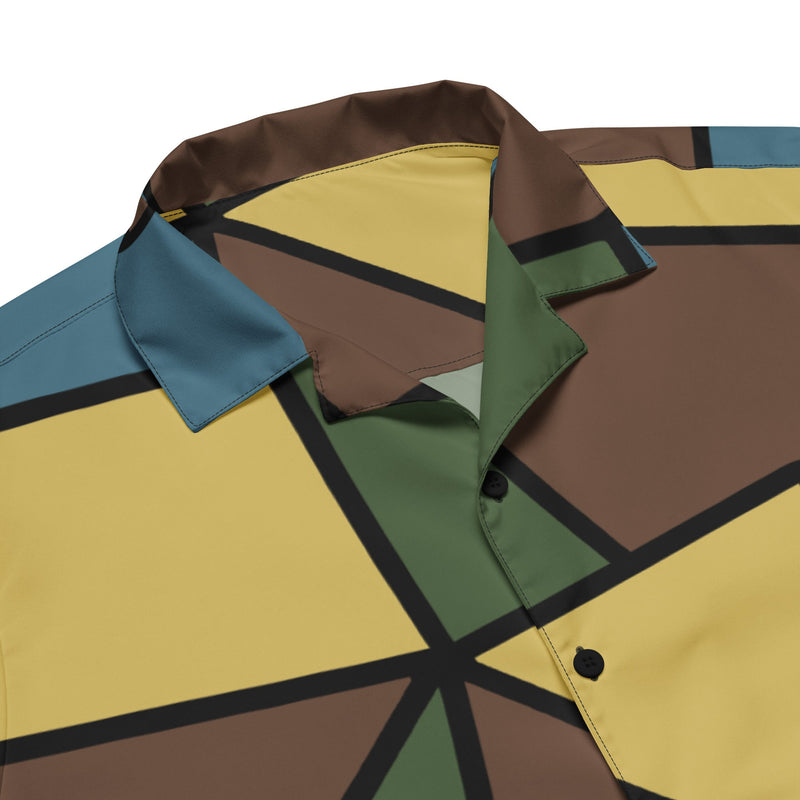 Turtle Shell Stahlhelm Sky CAMO Unisex Short-Sleeve Button Shirt - Button-Up