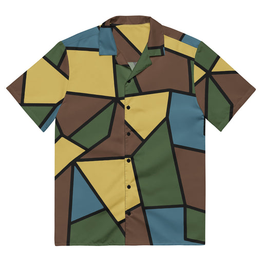 Turtle Shell Stahlhelm Sky CAMO Unisex Short-Sleeve Button Shirt - Button-Up