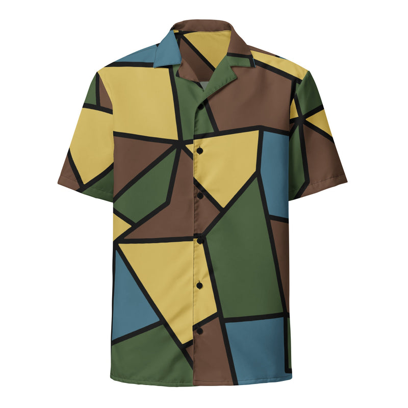 Turtle Shell Stahlhelm Sky CAMO Unisex Short-Sleeve Button Shirt - Button-Up