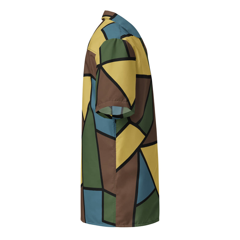 Turtle Shell Stahlhelm Sky CAMO Unisex Short-Sleeve Button Shirt - Button-Up