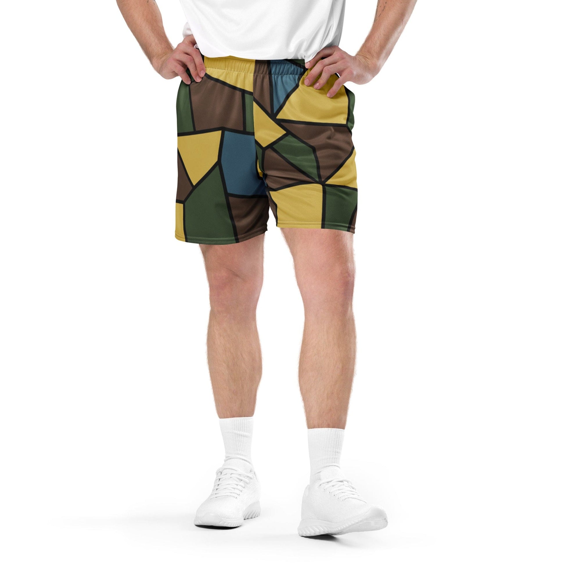 German WW1 Turtle Shell Trench Stahlhelm v2 CAMO Unisex mesh shorts - 2XS - Mesh Shorts