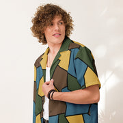 Turtle Shell Stahlhelm Sky CAMO Unisex Short-Sleeve Button Shirt - 2XS - Button-Up