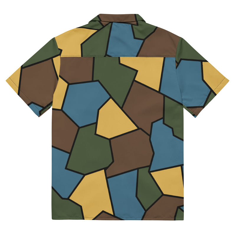 Turtle Shell Stahlhelm Sky CAMO Unisex Short-Sleeve Button Shirt - Button-Up