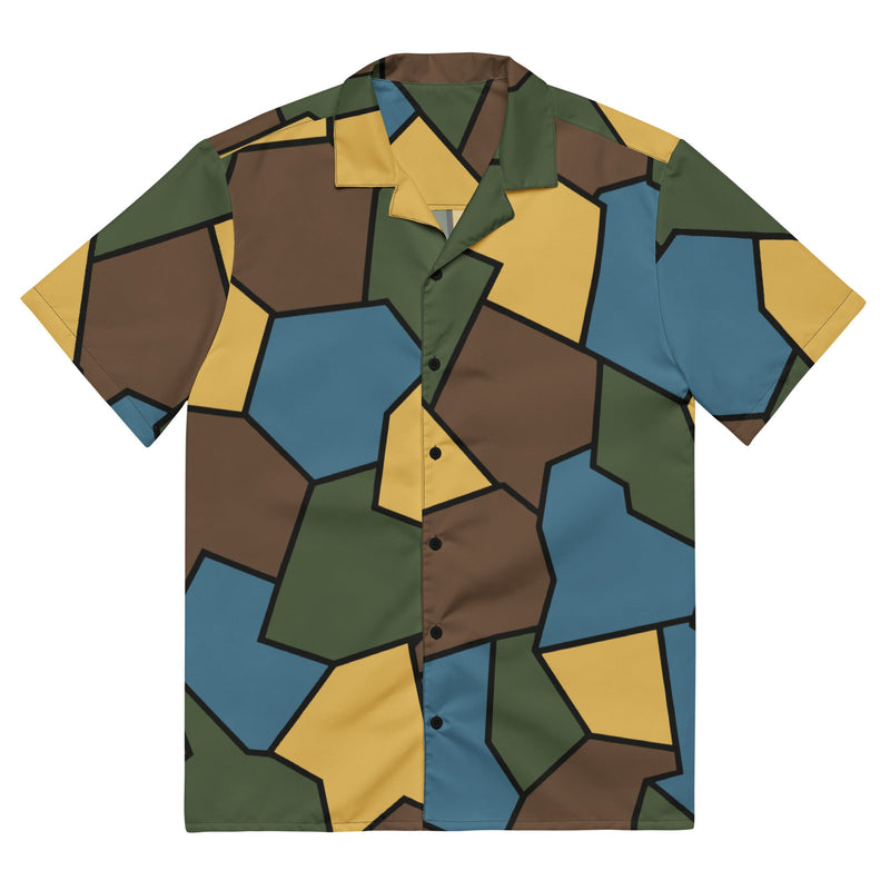 Turtle Shell Stahlhelm Sky CAMO Unisex Short-Sleeve Button Shirt - Button-Up