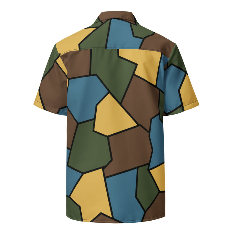 Turtle Shell Stahlhelm Sky CAMO Unisex Short-Sleeve Button Shirt - Button-Up