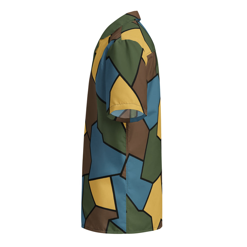 Turtle Shell Stahlhelm Sky CAMO Unisex Short-Sleeve Button Shirt - Button-Up