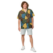 Turtle Shell Stahlhelm Sky CAMO Unisex Short-Sleeve Button Shirt - Button-Up