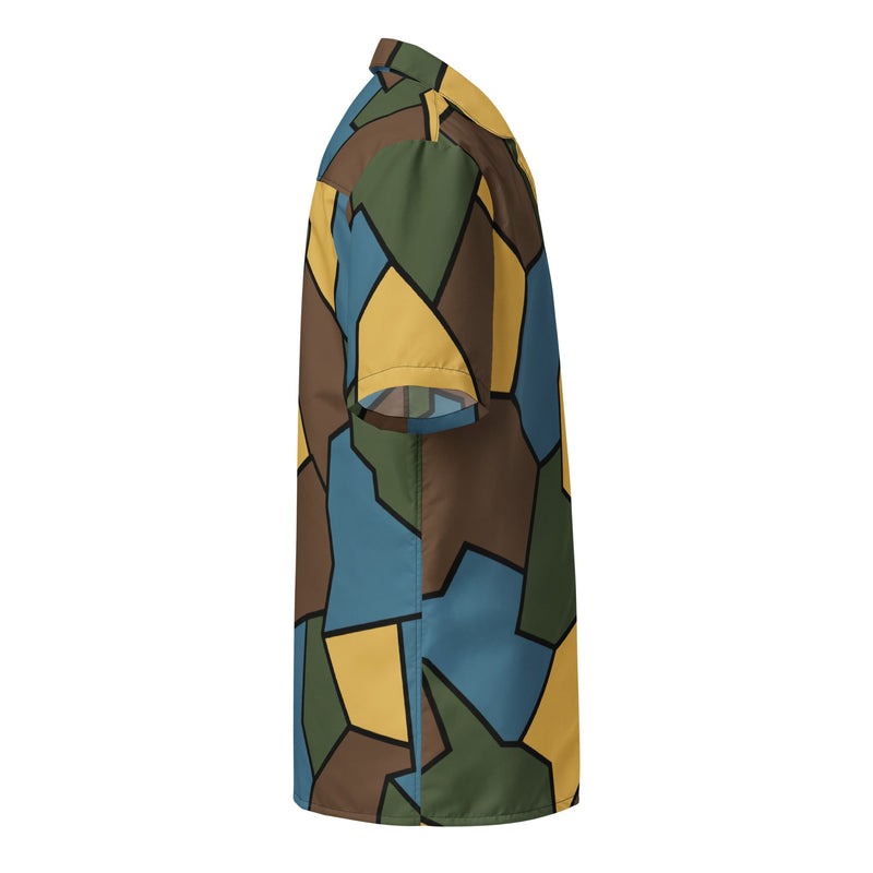Turtle Shell Stahlhelm Sky CAMO Unisex Short-Sleeve Button Shirt - Button-Up