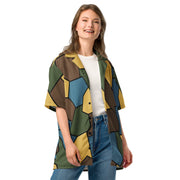 Turtle Shell Stahlhelm Sky CAMO Unisex Short-Sleeve Button Shirt - Button-Up