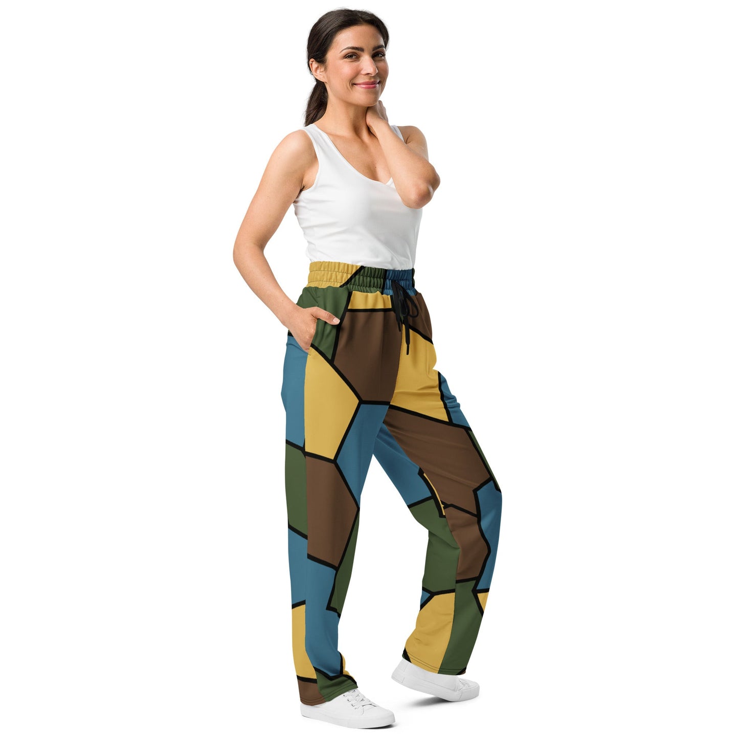 German WW1 Turtle Shell Trench Stahlhelm v2 CAMO Unisex Wide-Leg Joggers