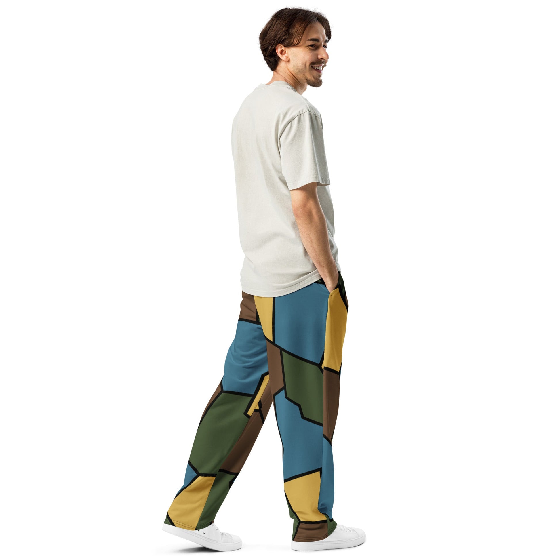 German WW1 Turtle Shell Trench Stahlhelm v2 CAMO Unisex Wide-Leg Joggers
