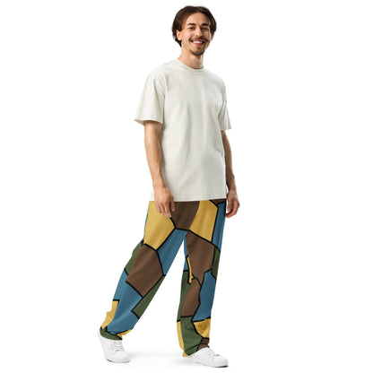 German WW1 Turtle Shell Trench Stahlhelm v2 CAMO Unisex Wide-Leg Joggers