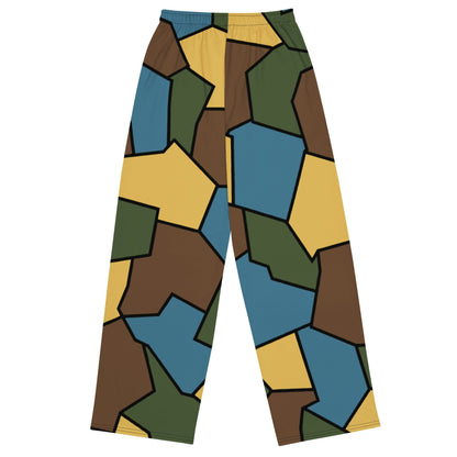 German WW1 Turtle Shell Trench Stahlhelm v2 CAMO Unisex Wide-Leg Leisure Pants