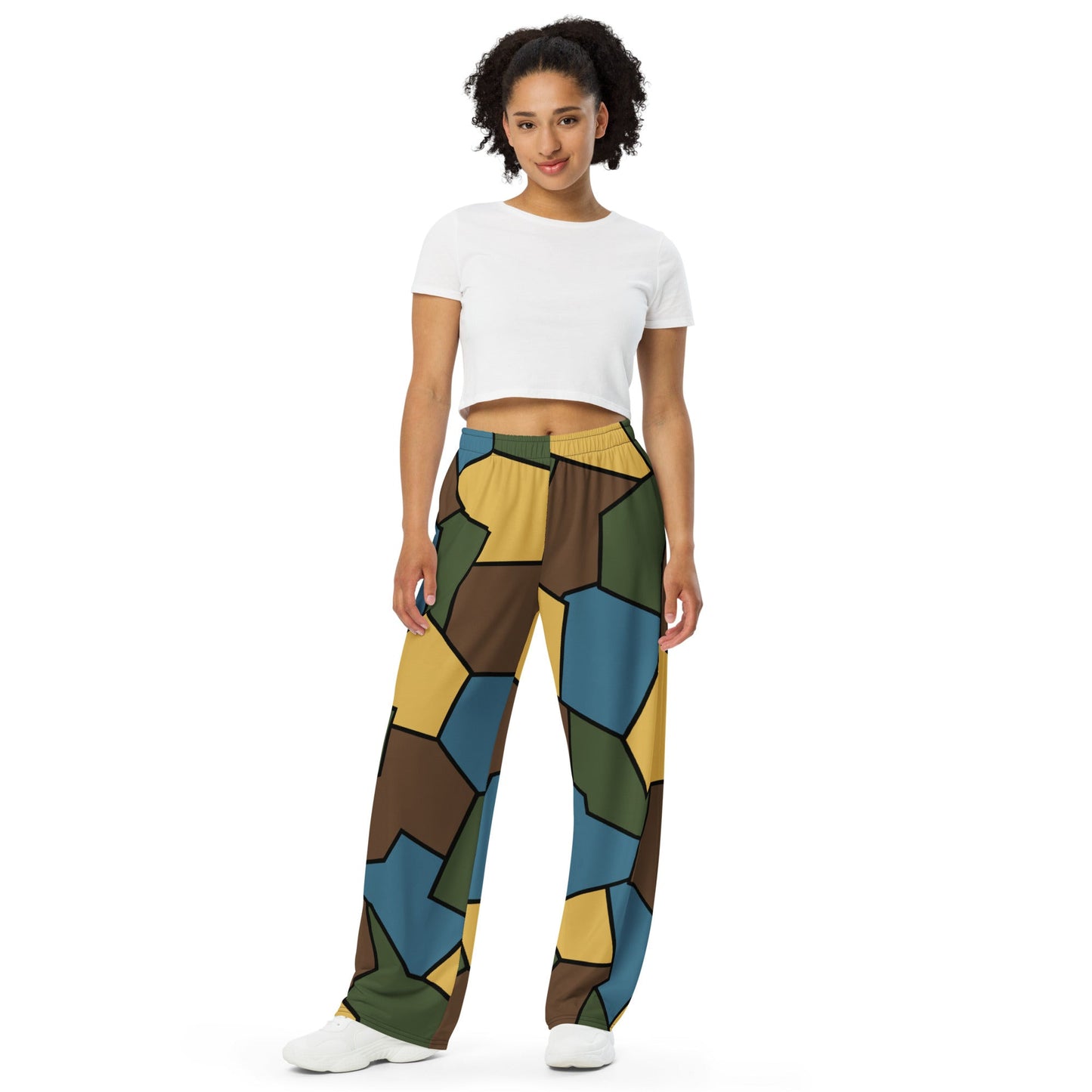 German WW1 Turtle Shell Trench Stahlhelm v2 CAMO Unisex Wide-Leg Leisure Pants