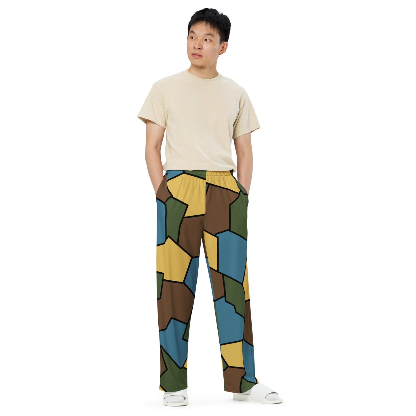 German WW1 Turtle Shell Trench Stahlhelm v2 CAMO Unisex Wide-Leg Leisure Pants