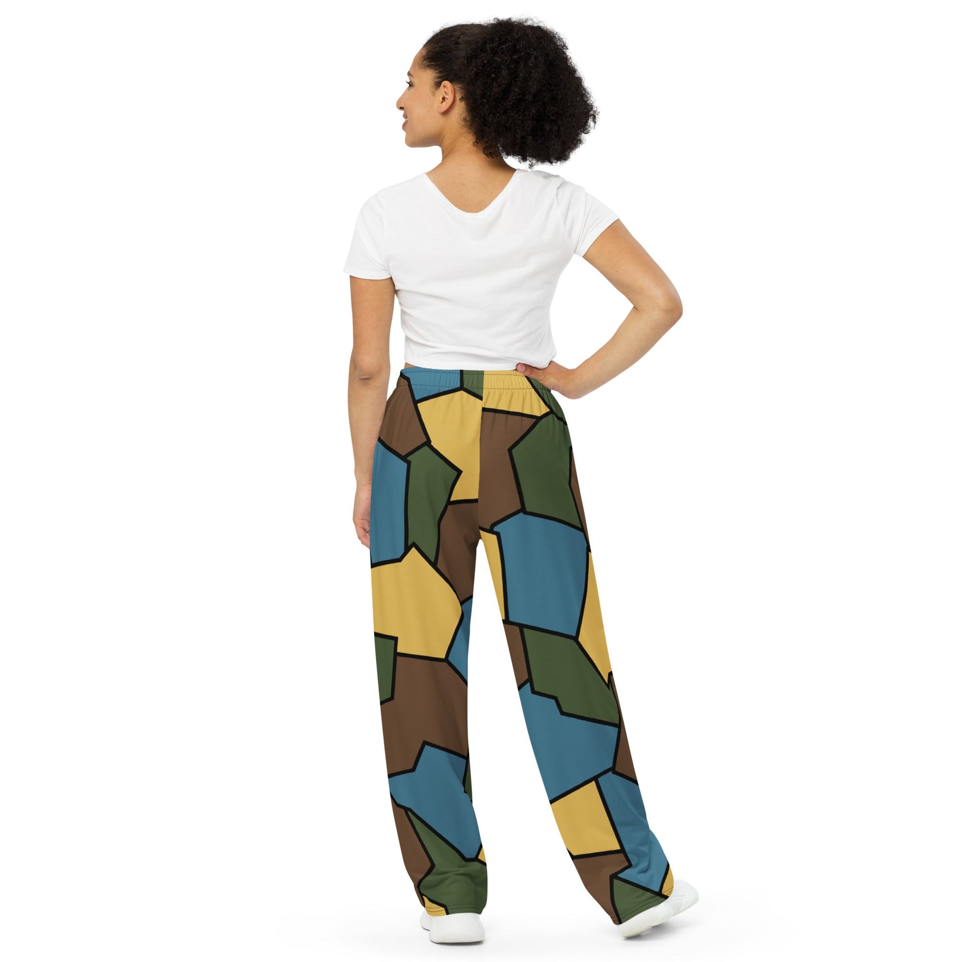 German WW1 Turtle Shell Trench Stahlhelm v2 CAMO Unisex Wide-Leg Leisure Pants