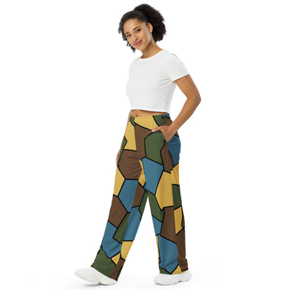 German WW1 Turtle Shell Trench Stahlhelm v2 CAMO Unisex Wide-Leg Leisure Pants