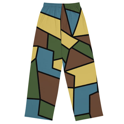 German WW1 Turtle Shell Trench Stahlhelm v2 CAMO unisex wide-leg pants - Unisex Wide-Leg Pants