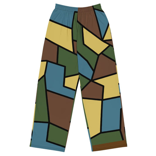 German WW1 Turtle Shell Trench Stahlhelm v2 CAMO unisex wide-leg pants - 2XS - Unisex Wide-Leg Pants