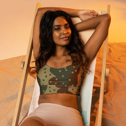 German WW2 Ambush Daimler-Benz Tank CAMO Longline sports bra - Womens Sports Bra