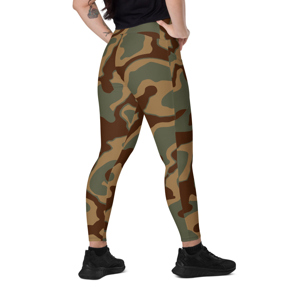 German WW2 Ambush Normandy Tank CAMO Leggings with pockets - 2XS - Womens With Pockets